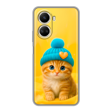 Силиконовый чехол на Huawei Nova 10 SE с принтом Котенок в шапке Силиконовый чехол на Huawei Nova 10 SE с принтом Котенок в шапке
