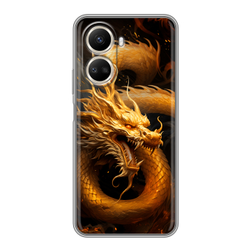 Силиконовый чехол на Huawei Nova 10 SE с принтом Золотой дракон Силиконовый чехол на Huawei Nova 10 SE с принтом Золотой дракон