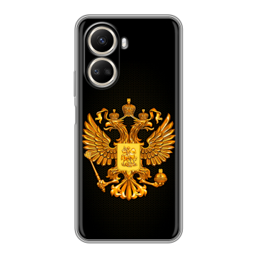 Силиконовый чехол на Huawei Nova 10 SE с принтом Герб России желтый Силиконовый чехол на Huawei Nova 10 SE с принтом Герб России желтый
