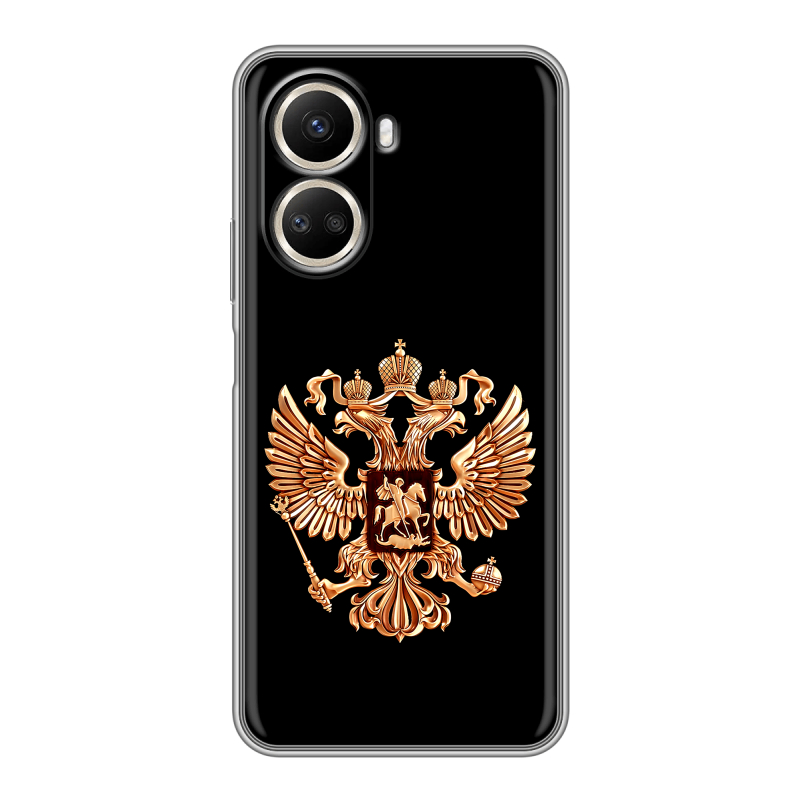 Силиконовый чехол на Huawei Nova 10 SE с принтом Герб России золотой Силиконовый чехол на Huawei Nova 10 SE с принтом Герб России золотой