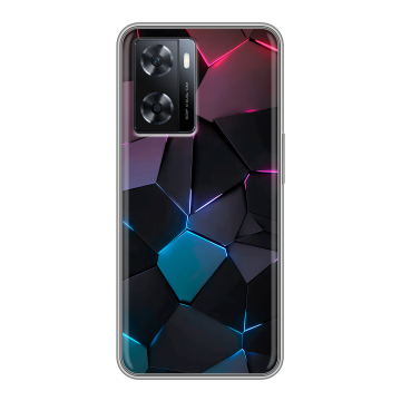 Силиконовый чехол на OPPO A57s с принтом Геометрия неона Силиконовый чехол на OPPO A57s с принтом Геометрия неона