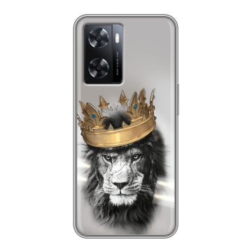 Силиконовый чехол на OPPO A57s с принтом Лев с короной Силиконовый чехол на OPPO A57s с принтом Лев с короной