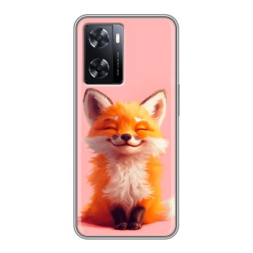 Силиконовый чехол на OPPO A57s с принтом милая лиса