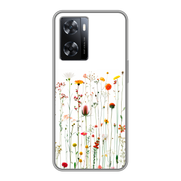 Силиконовый чехол на OPPO A57s с принтом цветы Силиконовый чехол на OPPO A57s с принтом цветы