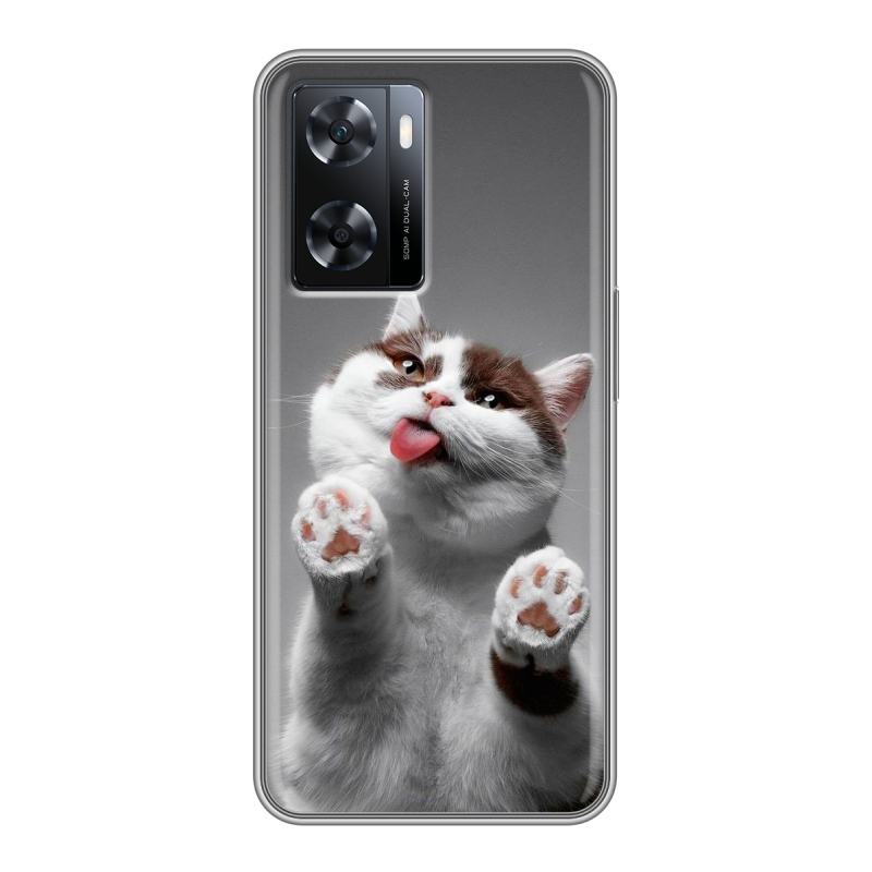 Силиконовый противоударный чехол на OPPO A57s с принтом Коты Силиконовый противоударный чехол на OPPO A57s с принтом Коты