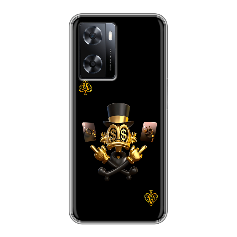Силиконовый чехол на OPPO A57s с принтом Золотой скрудж макдак Силиконовый чехол на OPPO A57s с принтом Золотой скрудж макдак
