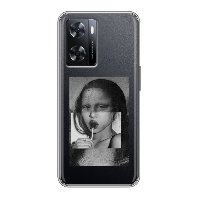 Силиконовый противоударный чехол на OPPO A57s с принтом Мона Лиза Силиконовый противоударный чехол на OPPO A57s с принтом Мона Лиза