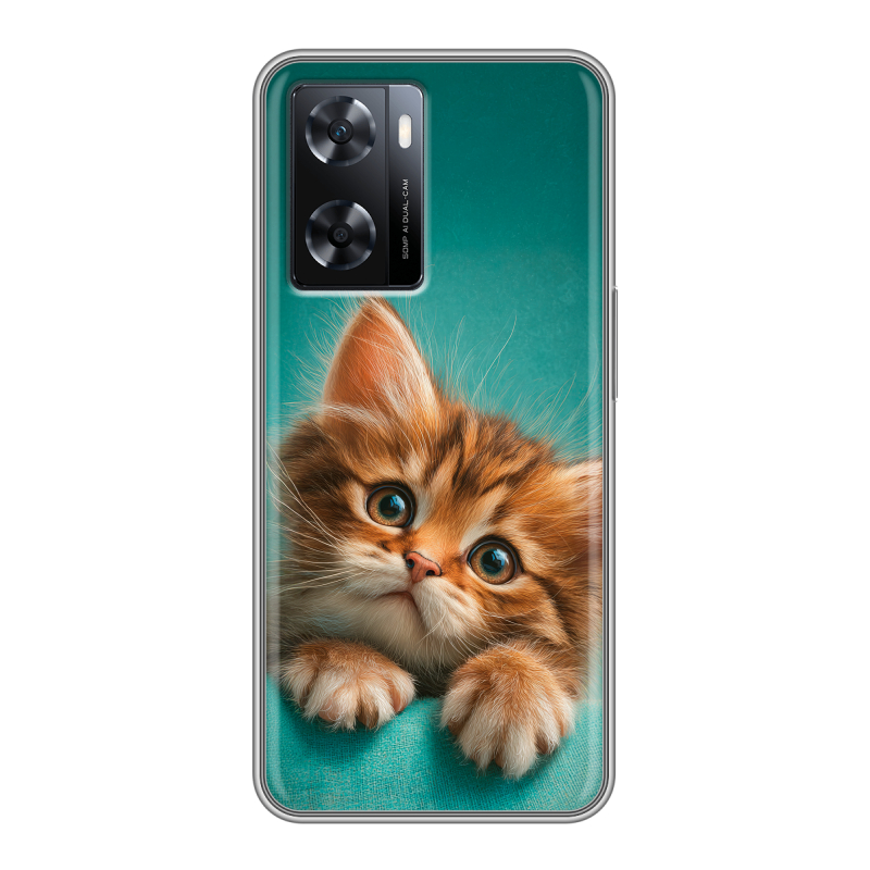 Силиконовый чехол на OPPO A57s с принтом котенок Силиконовый чехол на OPPO A57s с принтом котенок
