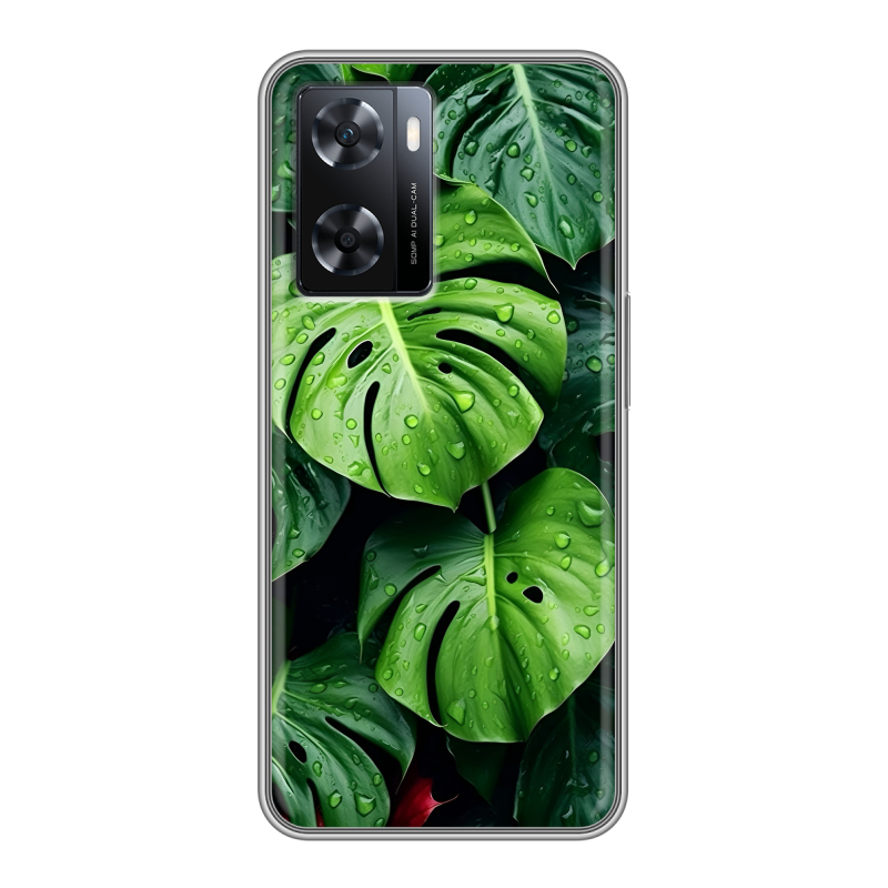 Силиконовый чехол на OPPO A57s с принтом Листья Силиконовый чехол на OPPO A57s с принтом Листья