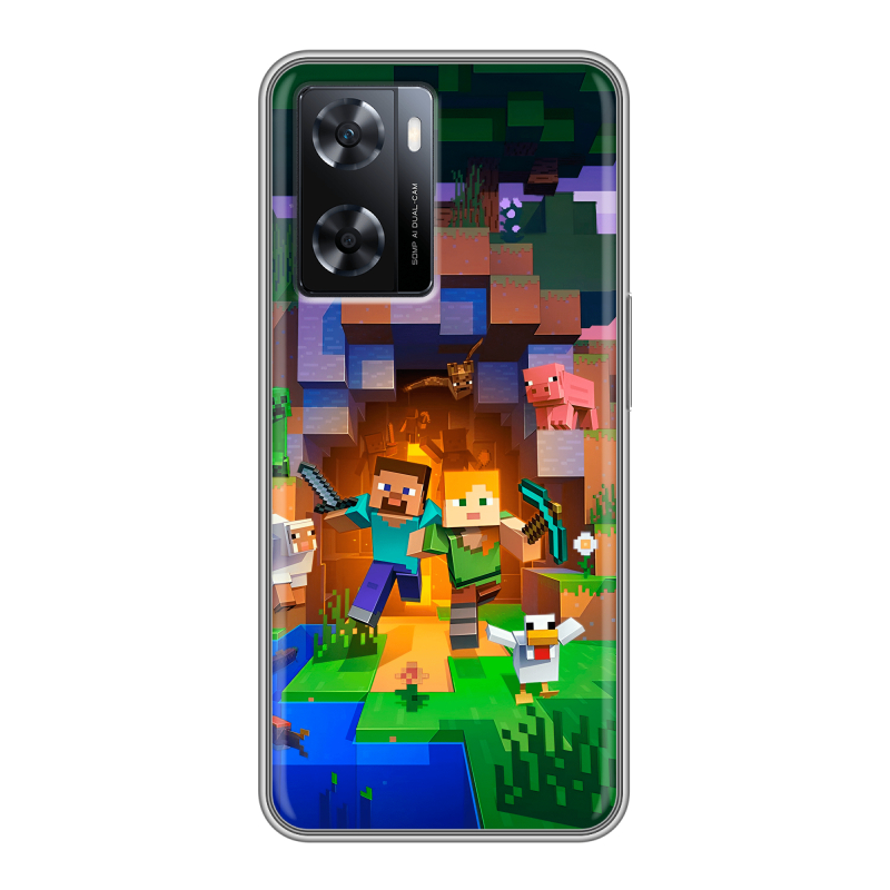 Силиконовый чехол на OPPO A57s с принтом Майнкрафт Minecraft Силиконовый чехол на OPPO A57s с принтом Майнкрафт Minecraft