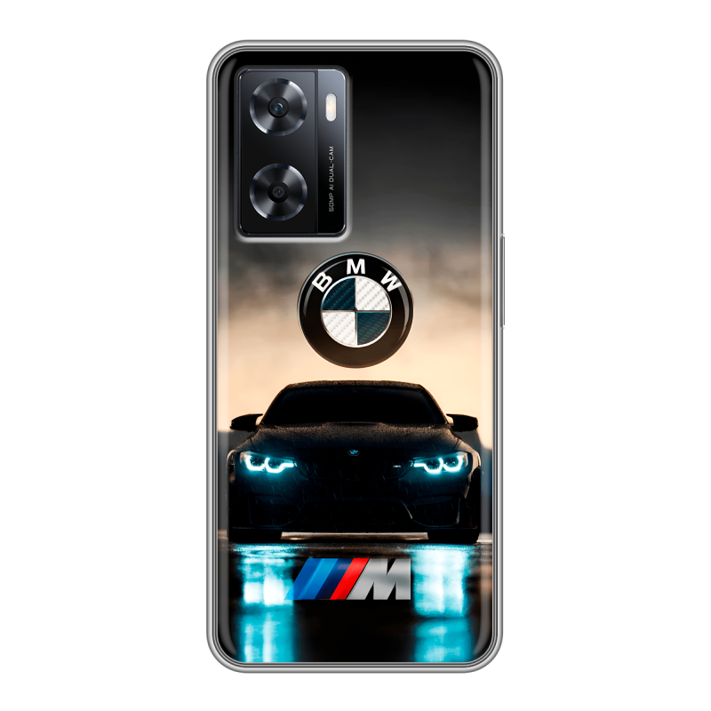 Силиконовый противоударный чехол на OPPO A57s с принтом БМВ BMW Силиконовый противоударный чехол на OPPO A57s с принтом БМВ BMW