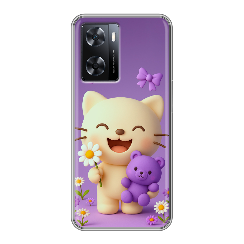 Силиконовый противоударный чехол на OPPO A57s с принтом для девочек Силиконовый противоударный чехол на OPPO A57s с принтом для девочек
