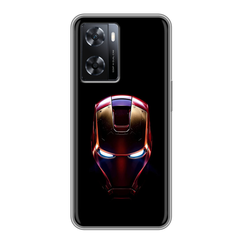 Силиконовый противоударный чехол на OPPO A57s с принтом IronMan Железный человек Силиконовый противоударный чехол на OPPO A57s с принтом IronMan Железный человек