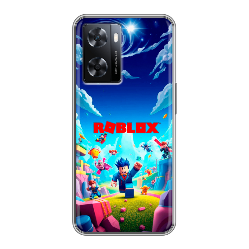 Силиконовый противоударный чехол на OPPO A57s с принтом Roblox Роблокс Силиконовый противоударный чехол на OPPO A57s с принтом Roblox Роблокс