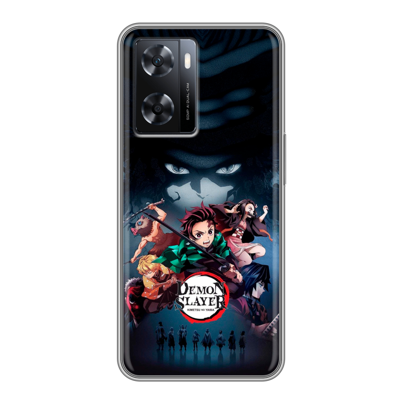 Силиконовый противоударный чехол на OPPO A57s с принтом Demon Slayer Клинок рассекающий демонов Силиконовый противоударный чехол на OPPO A57s с принтом Demon Slayer Клинок рассекающий демонов