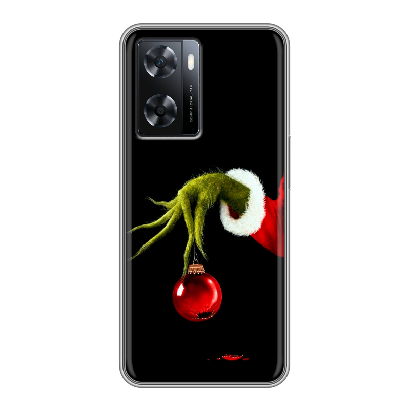 Силиконовый чехол на OPPO A57s с принтом Новый год Гринч Силиконовый чехол на OPPO A57s с принтом Новый год Гринч
