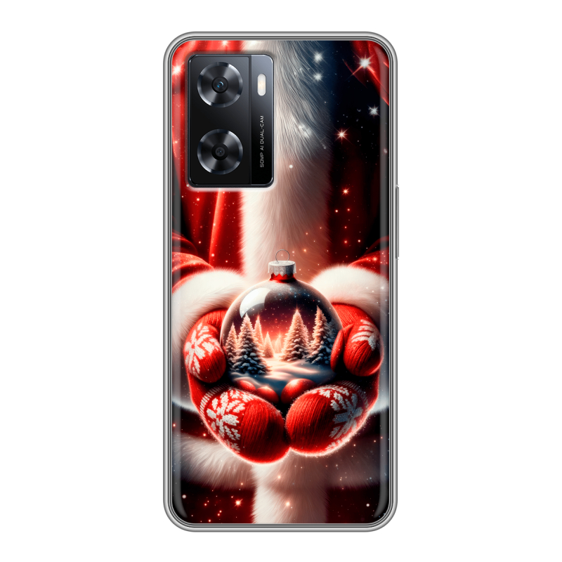 Силиконовый противоударный чехол на OPPO A57s с принтом Новый год Силиконовый противоударный чехол на OPPO A57s с принтом Новый год