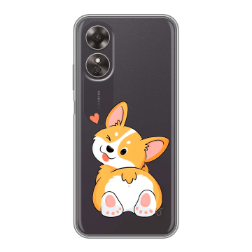Силиконовый чехол на OPPO A17 с принтом Корги Силиконовый чехол на OPPO A17 с принтом Корги