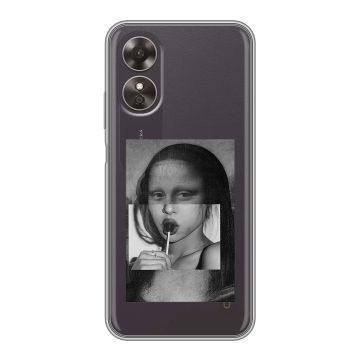 Силиконовый чехол на OPPO A17 с принтом Мона Лиза Силиконовый чехол на OPPO A17 с принтом Мона Лиза