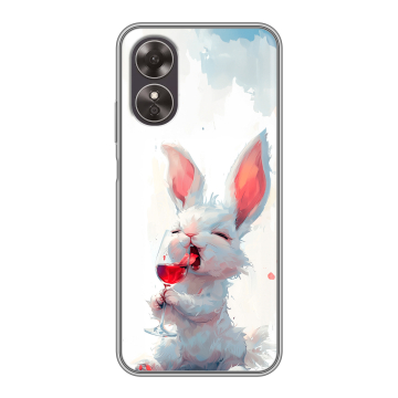 Силиконовый чехол на OPPO A17 с принтом кролик зайчик Силиконовый чехол на OPPO A17 с принтом кролик зайчик