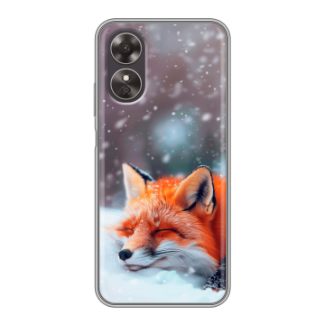 Силиконовый чехол на OPPO A17 с принтом лиса Силиконовый чехол на OPPO A17 с принтом лиса