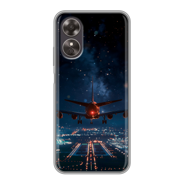 Силиконовый чехол на OPPO A17 с принтом самолет Силиконовый чехол на OPPO A17 с принтом самолет