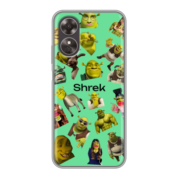 Силиконовый чехол на OPPO A17 с принтом Шрек Shrek Силиконовый чехол на OPPO A17 с принтом Шрек Shrek