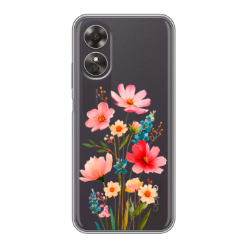 Силиконовый чехол на OPPO A17 с принтом Цветы Силиконовый чехол на OPPO A17 с принтом Цветы