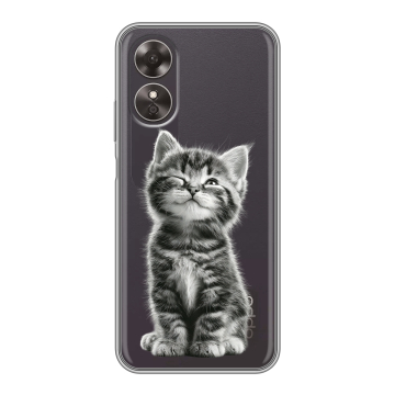 Силиконовый чехол на OPPO A17 с принтом Котенок Силиконовый чехол на OPPO A17 с принтом Котенок