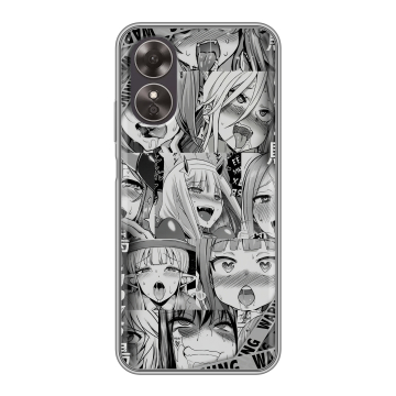 Силиконовый чехол на OPPO A17 с принтом Ahegao Ахегао Аниме