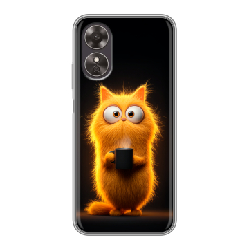 Силиконовый чехол на OPPO A17 с принтом Смешной кот Силиконовый чехол на OPPO A17 с принтом Смешной кот
