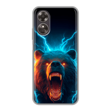 Силиконовый чехол на OPPO A17 с принтом Медведь