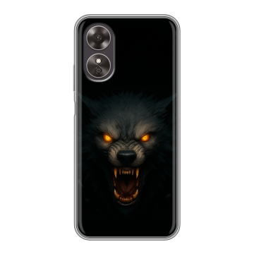 Силиконовый чехол на OPPO A17 с принтом Волк