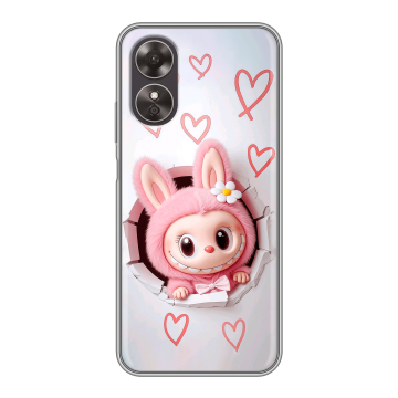 Силиконовый чехол на OPPO A17 с принтом Labubu Лабубу