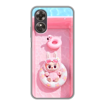 Силиконовый чехол на OPPO A17 с принтом Labubu Лабубу Силиконовый чехол на OPPO A17 с принтом Labubu Лабубу