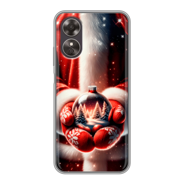 Силиконовый чехол на OPPO A17 с принтом Новый год