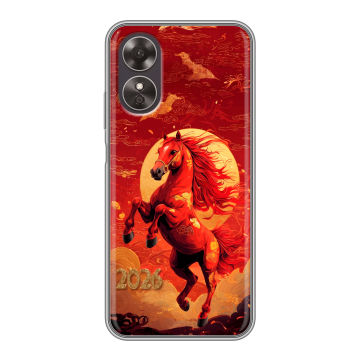 Силиконовый чехол на OPPO A17 с принтом Новый год