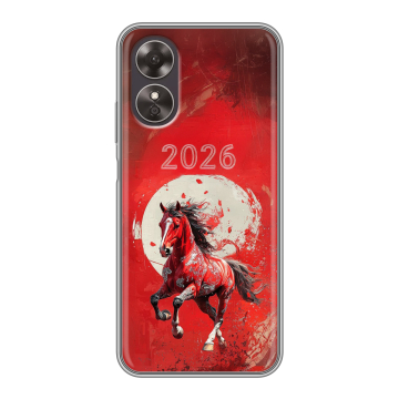 Силиконовый чехол на OPPO A17 с принтом Новый год