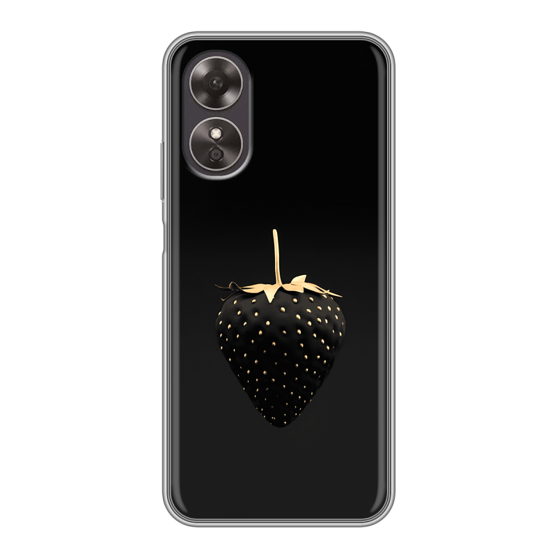 Силиконовый чехол на OPPO A17 с принтом Черная клубника Силиконовый чехол на OPPO A17 с принтом Черная клубника