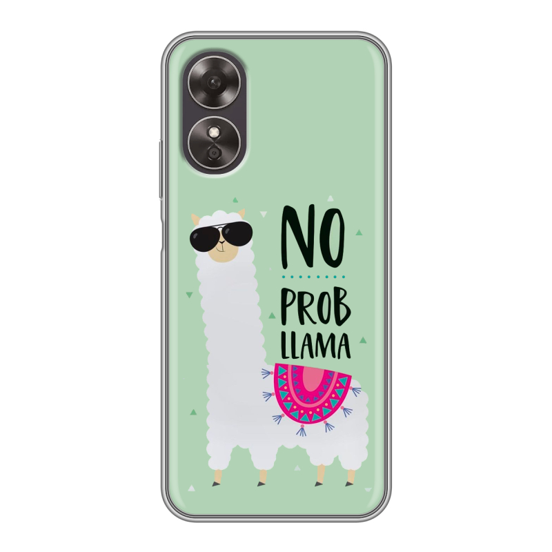 Силиконовый чехол на OPPO A17 с принтом Лама Силиконовый чехол на OPPO A17 с принтом Лама