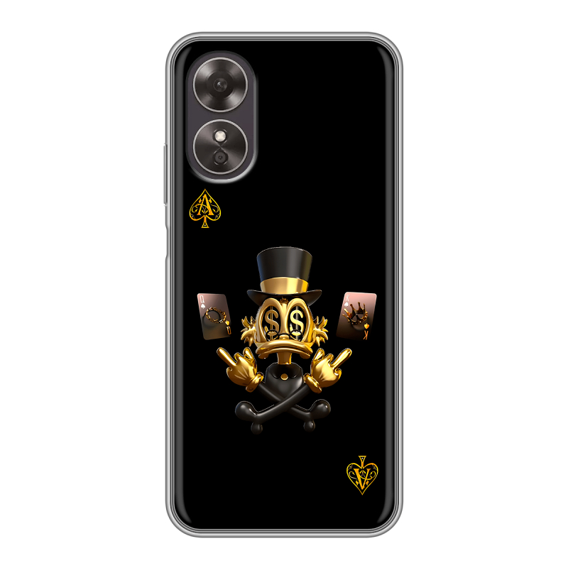 Силиконовый чехол на OPPO A17 с принтом Золотой скрудж макдак Силиконовый чехол на OPPO A17 с принтом Золотой скрудж макдак