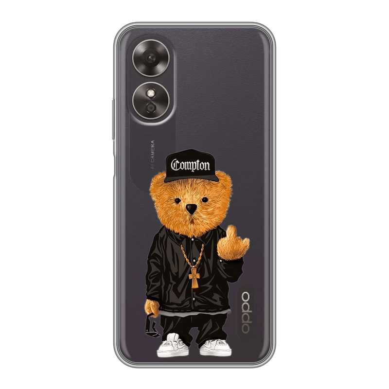 Силиконовый чехол на OPPO A17 с принтом Плюшевый медведь Силиконовый чехол на OPPO A17 с принтом Плюшевый медведь
