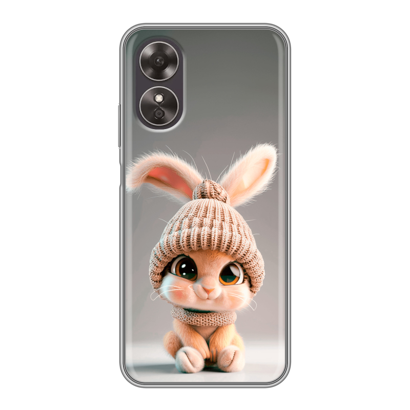 Силиконовый чехол на OPPO A17 с принтом Кролик Силиконовый чехол на OPPO A17 с принтом Кролик