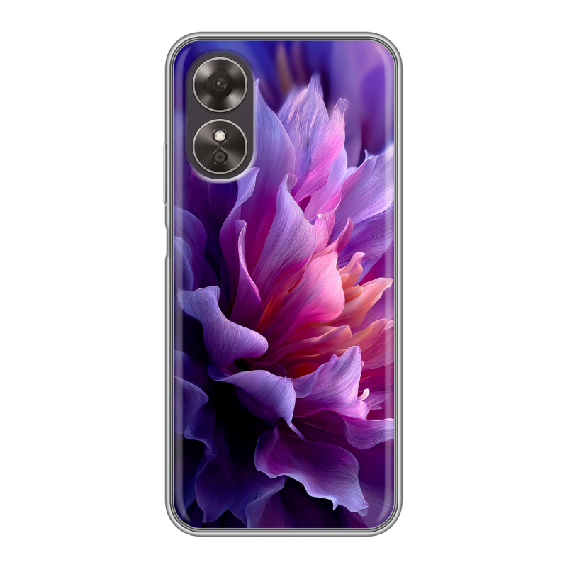 Силиконовый чехол на OPPO A17 с принтом женский цветы Силиконовый чехол на OPPO A17 с принтом женский цветы
