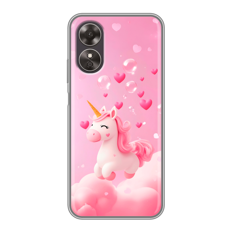 Силиконовый чехол на OPPO A17 с принтом Единорог Силиконовый чехол на OPPO A17 с принтом Единорог