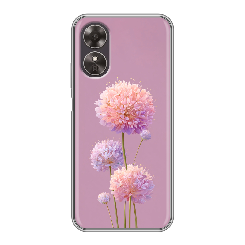 Силиконовый чехол на OPPO A17 с принтом Цветы Силиконовый чехол на OPPO A17 с принтом Цветы