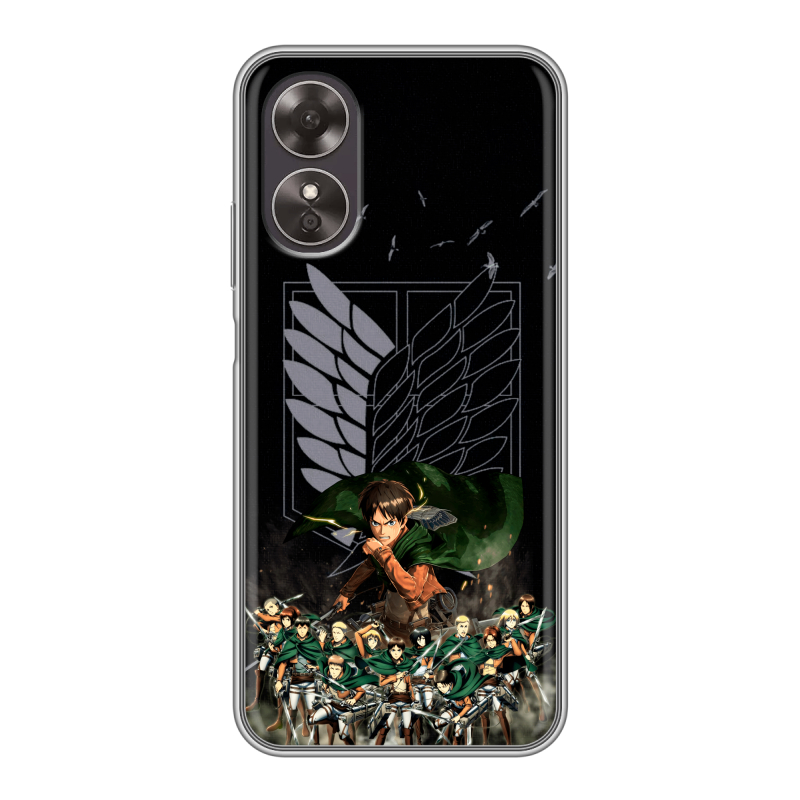Силиконовый чехол на OPPO A17 с принтом Атака титанов Силиконовый чехол на OPPO A17 с принтом Атака титанов