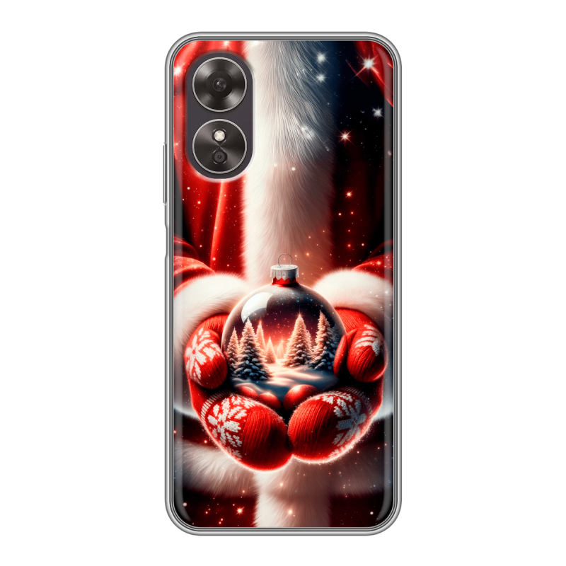 Силиконовый чехол на OPPO A17 с принтом Новый год Силиконовый чехол на OPPO A17 с принтом Новый год