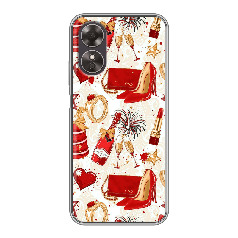 Силиконовый чехол на OPPO A17 с принтом Новый год Силиконовый чехол на OPPO A17 с принтом Новый год