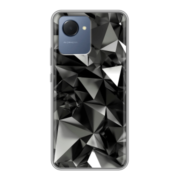 Силиконовый чехол на Realme Narzo 50i Prime с принтом Черные кристаллы